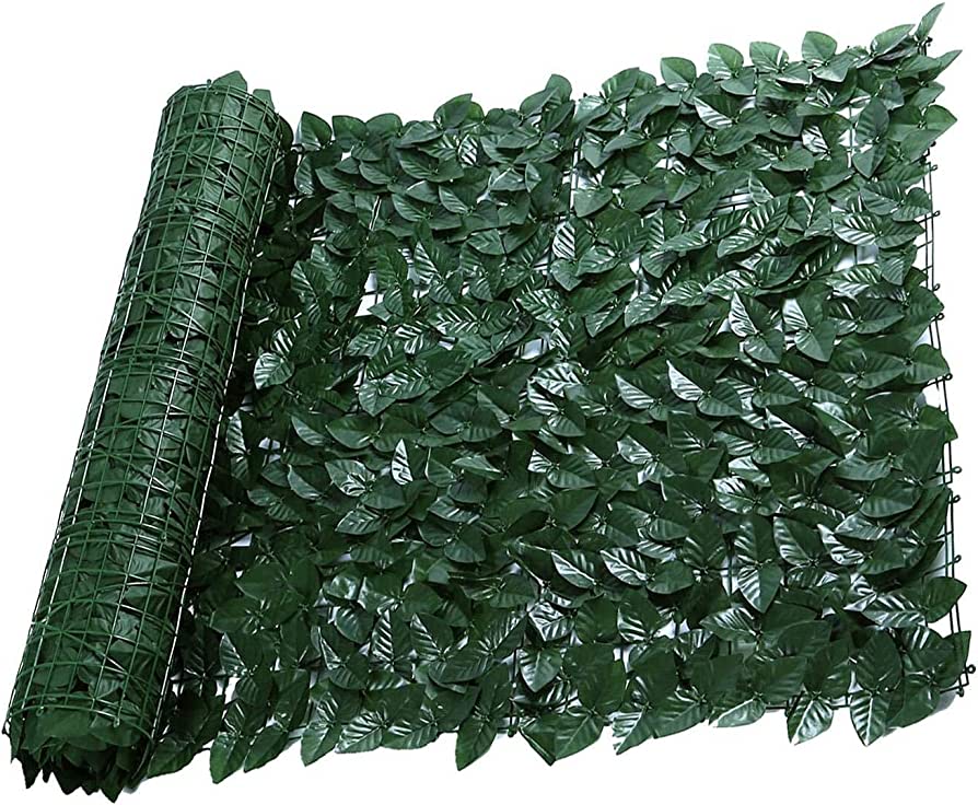 Gard artificial verde cu frunze, 300x100cm