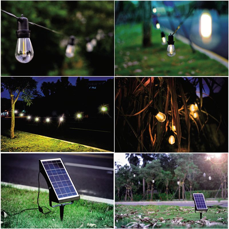 Ghirlanda luminoasa 5m cu 10 becuri cu led, lumina calda si incarcare solara 