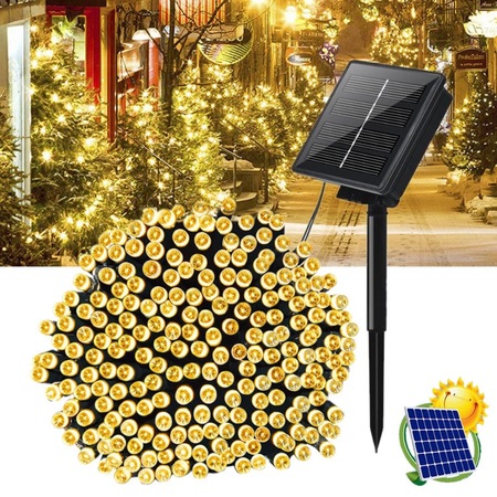 Instalatie 200 leduri, 22 metri, incarcare solara si telecomanda , diverse culori