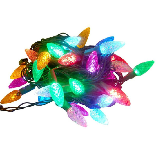 Instalatie de brad con de pin, multicolora, 40 de becuri