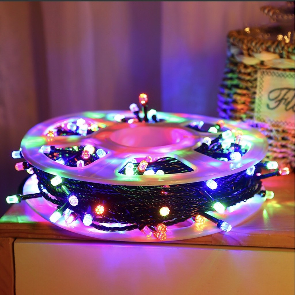 Instalatie de craciun, rola 100m lungime, 800 de leduri, multicolor, 8 jocuri de lumini