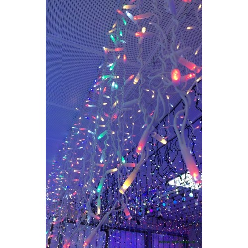 Instalatie pentru craciun 3x1 metri - franjuri fir alb gros