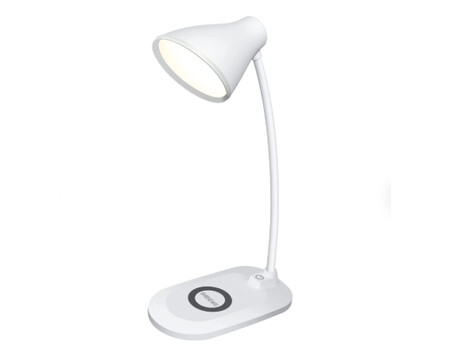 Lampa de birou flexibila cu stand incarcare telefon wireless