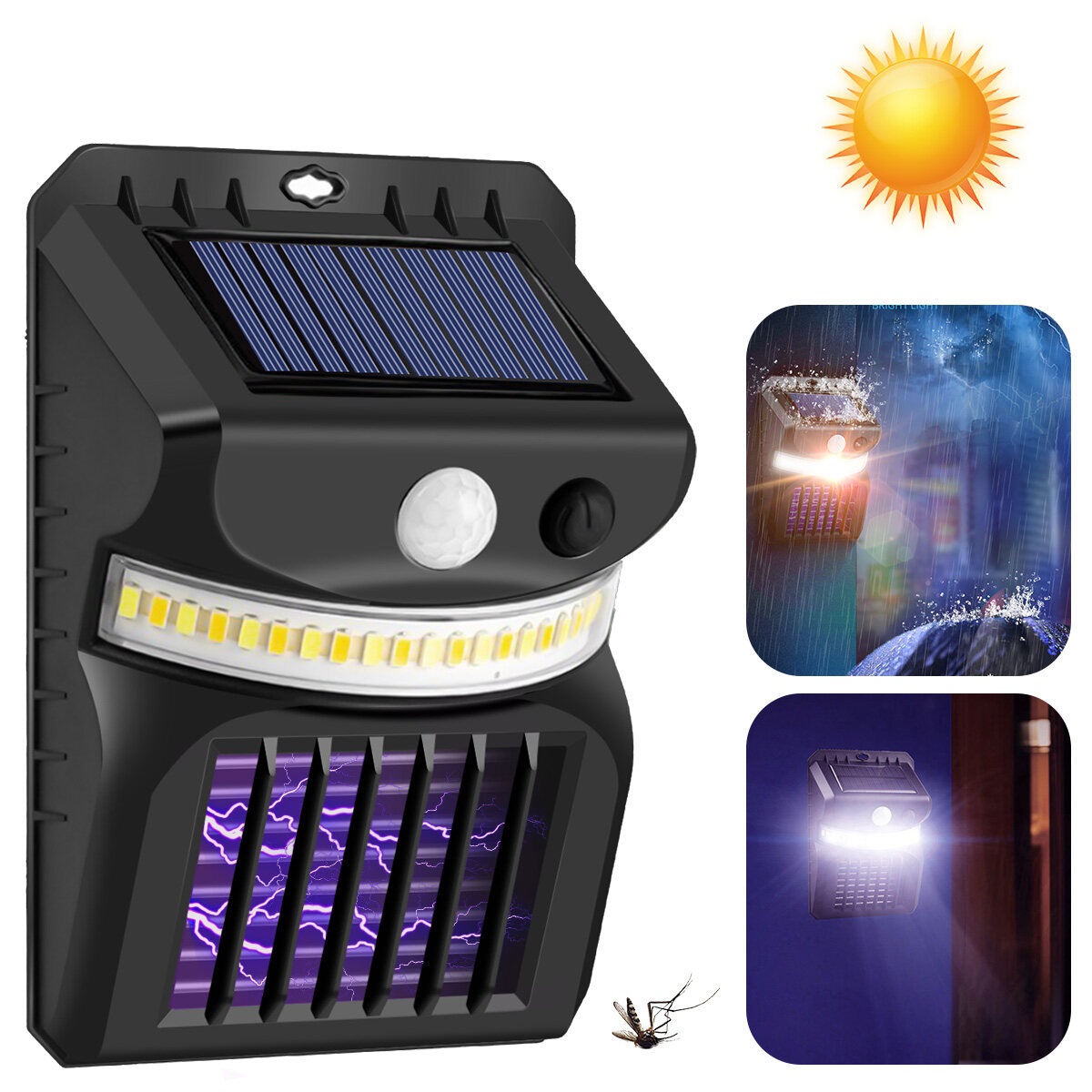 Lampa solara cu luminare led rgb + lampa anti-insecte