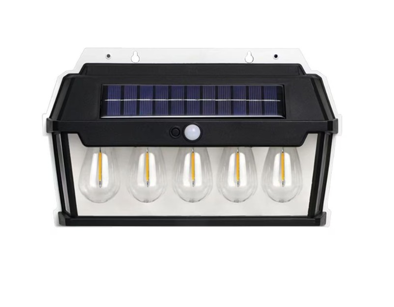 Lampa solara perete 65w, 5 led, ip65, dimabila, neagra