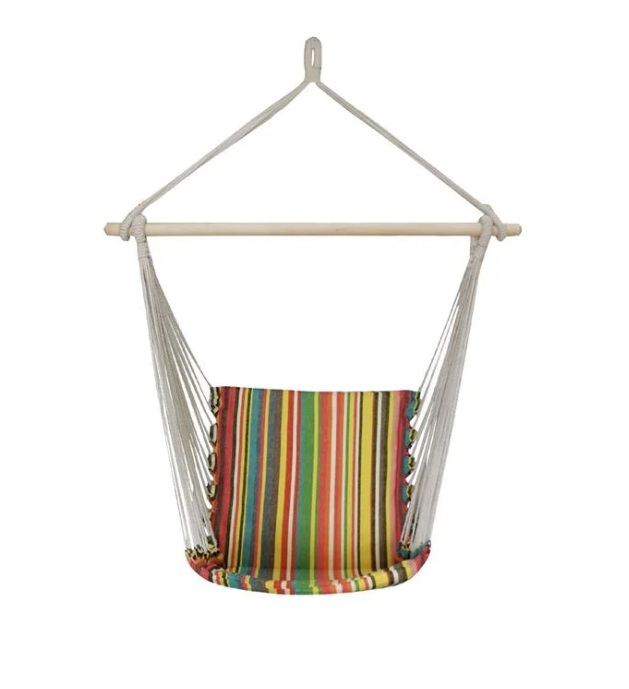 Leagan cu bara de lemn multicolor