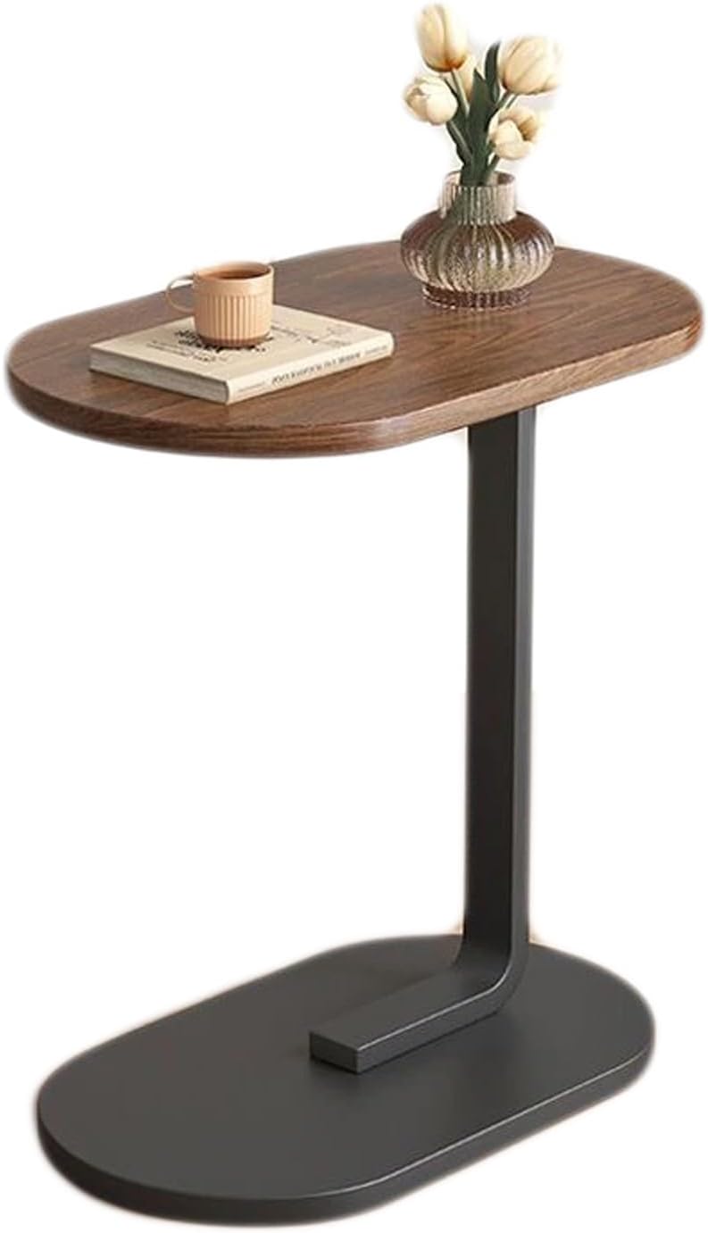 Măsuță dreptunghiulară pentru cafea, din lemn și metal, 45 x 59,5 x 28 cm, maro și negru.