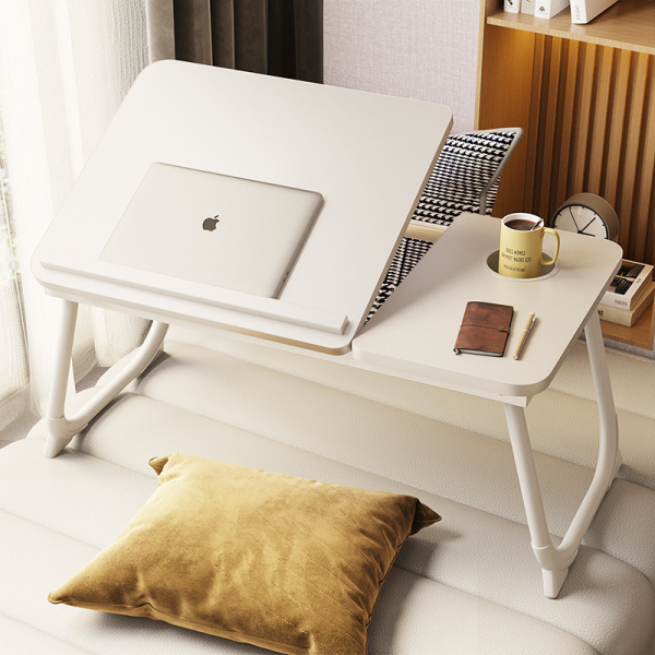 Masă pliabilă pentru laptop cu suport pahar, reglabilă pe &Icirc;nălțime, 5 poziții, 55.3 x 24 x 32 cm, negru