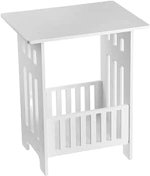 Masuta retro stil noptiera alba cu spatiu de depozitare