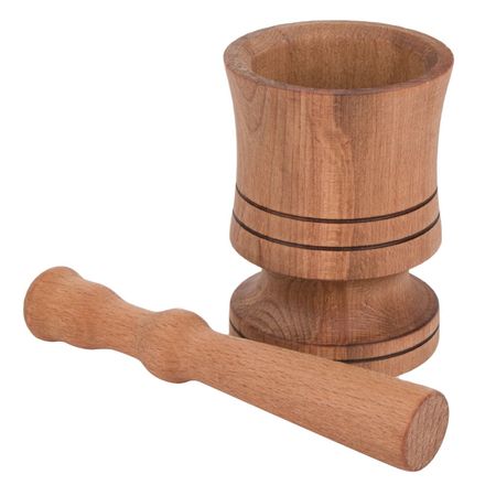 Mojar din lemn pentru pisarea usturoiului