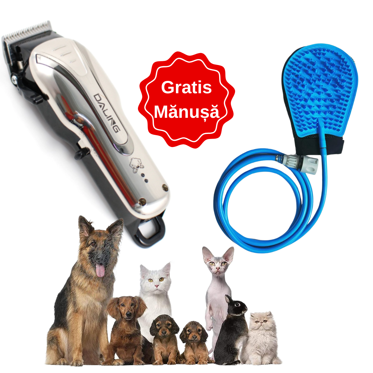 Ofertă:masina de tuns animale + dus tip manusa 