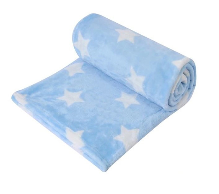 Patura moale bebelusi, 75x100 cm, albastra