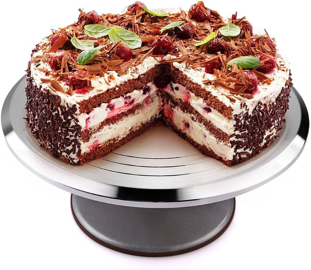 Platou rotativ profesional pentru ornarea torturilor, 32 cm, inox