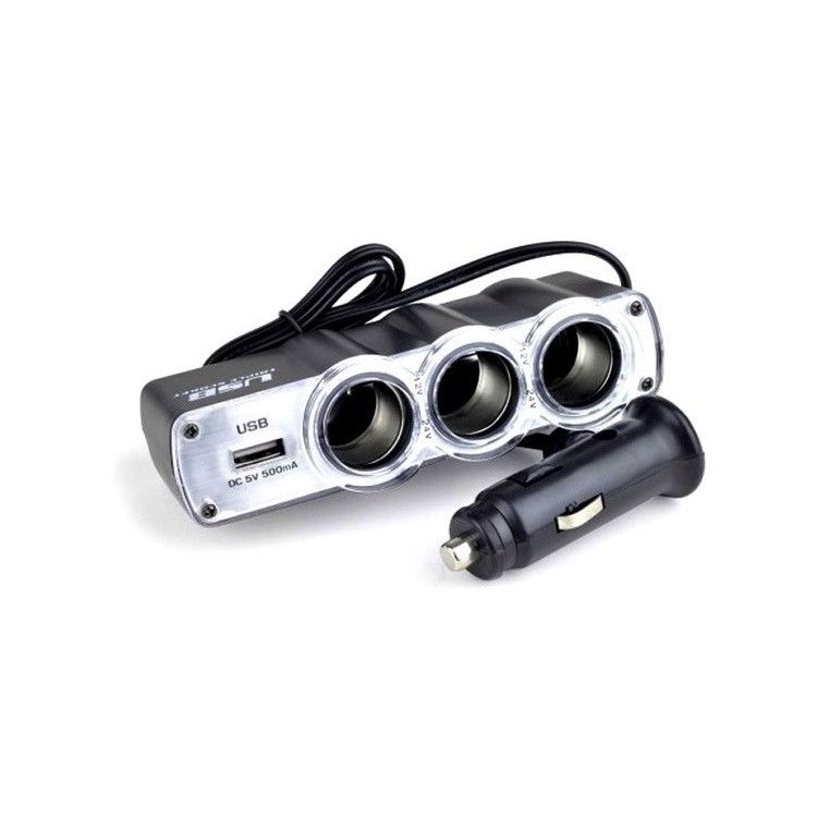 Priza tripla cu usb pentru bricheta auto