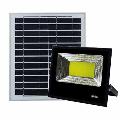Proiector cu panou solar 100 w led cob jni si telecomanda inclusa