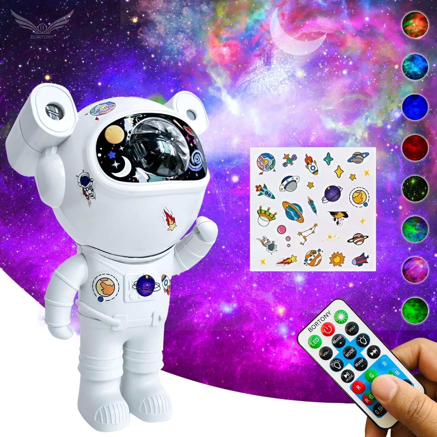  proiector led astronaut stele cu stickere 