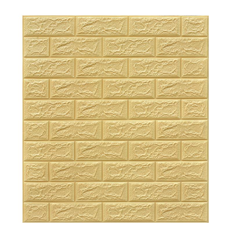 Set 10 buc tapet autoadeziv din spuma moale ,70x77 cm ,model caramida galbena