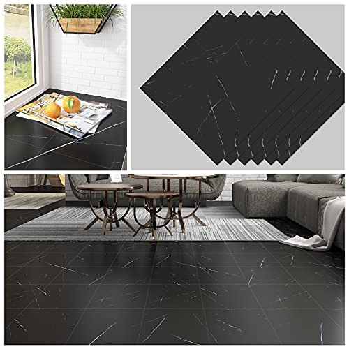 Set 10 placi autoadezive pentru pardoseala sau perete tip marmura neagra 60x60 cm