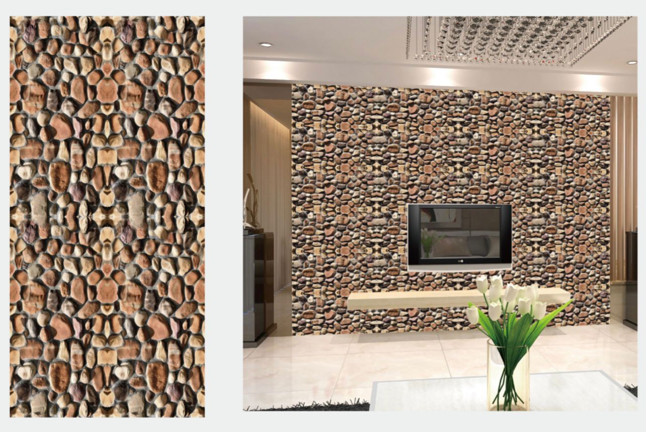 Set 10 placi autoadezive tapet  pietricele maro