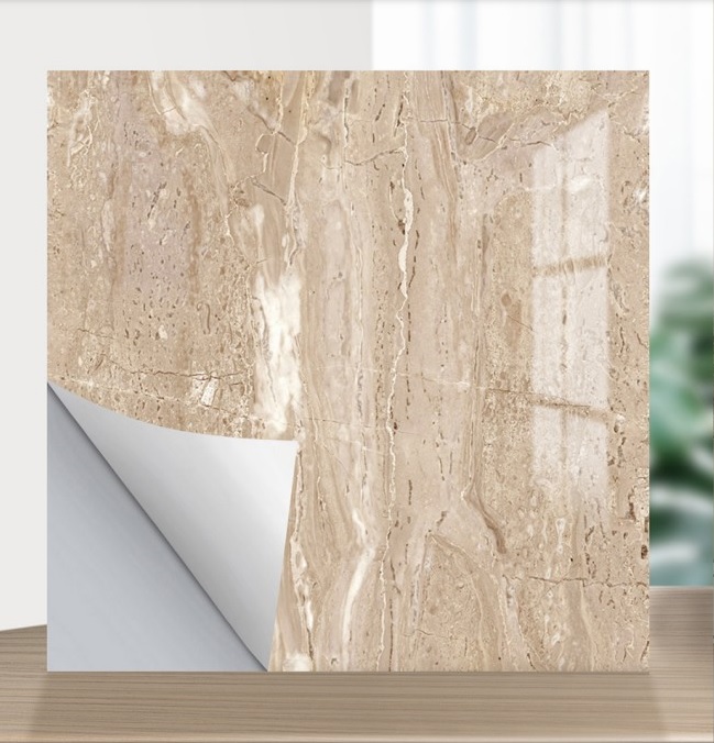 Set 10 x panouri decorative 60x60 cm autocolante tip travertin