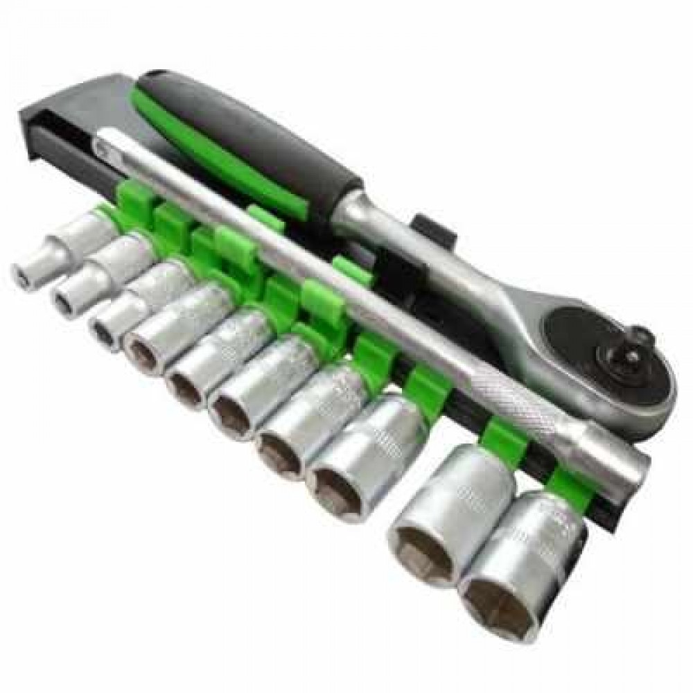 Set 12 piese, cheie cu clichet 1/2", capete chei tubulare 8-24mm