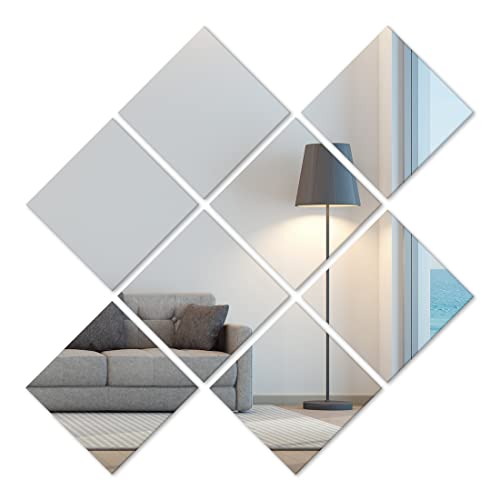 Set 16 oglinzi autoadezive 20x20 cm , silver