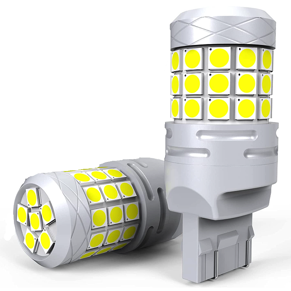 Set 2 becuri auto led t20 42 smd 120w 6000k 10000lm