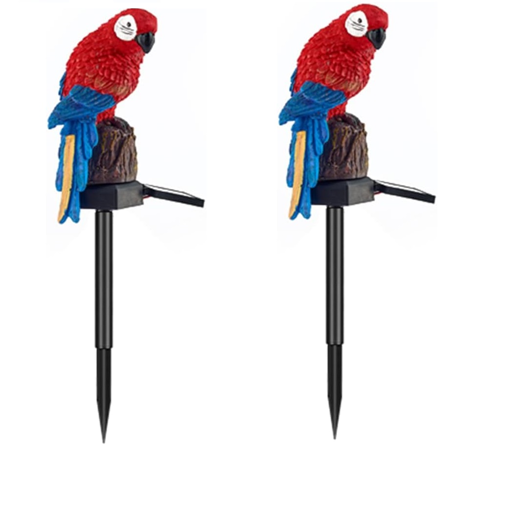 Set 2 decoratiuni solare in forma de papagal ara