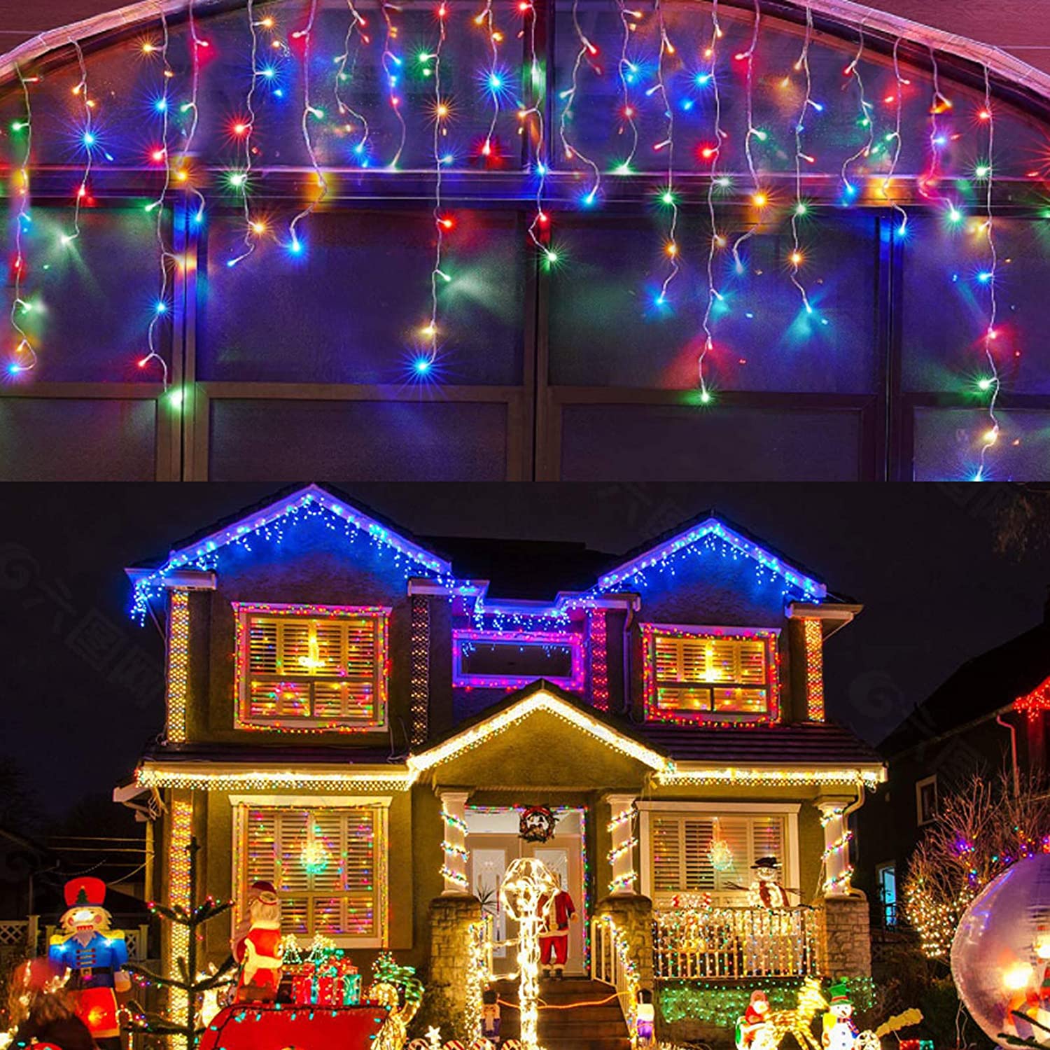 Set 2 instalatii 10  metri cu franjuri diverse culori