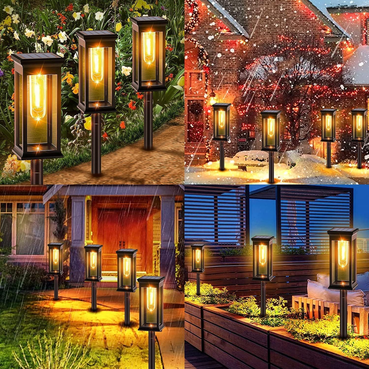 Set 2 lampi solare gradina tip felinar cu tarus cl d68