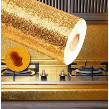Set 2xfolie de aluminiu autoadeziva bucatarie 60 x 300 cm (gold)