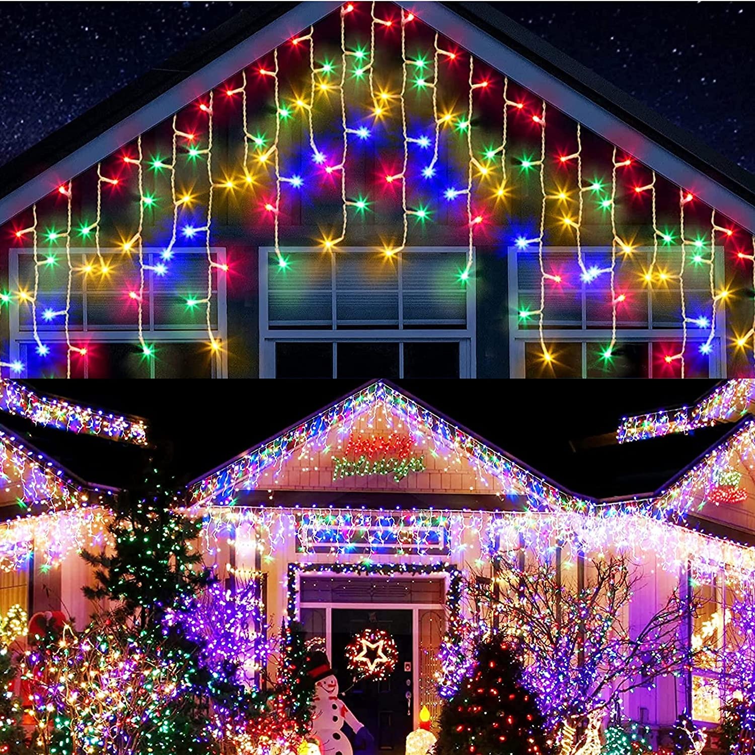 Set 3 instalatii 15 metri model  franjuri  cu led , diverse culori