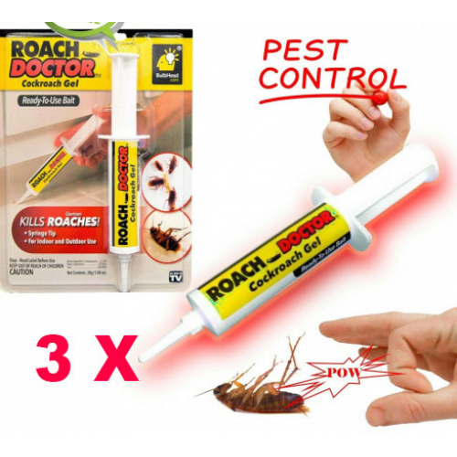 Set 3 x solutie insecticid anti gandaci roach doctor, tip seringa