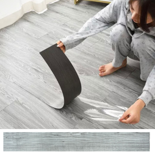 Set 36 placi pvc autoadezive tip parchet , culoare gri