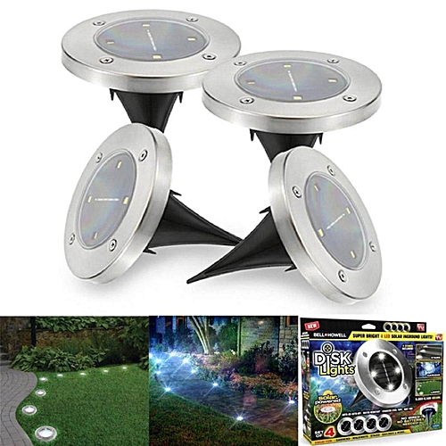 Set 4 lampi solare metal disk lights