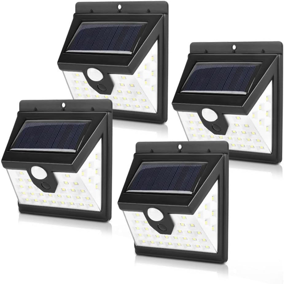 Set 4 lampi solare smart cu 40 led-uri, senzor de lumina și mișcare
