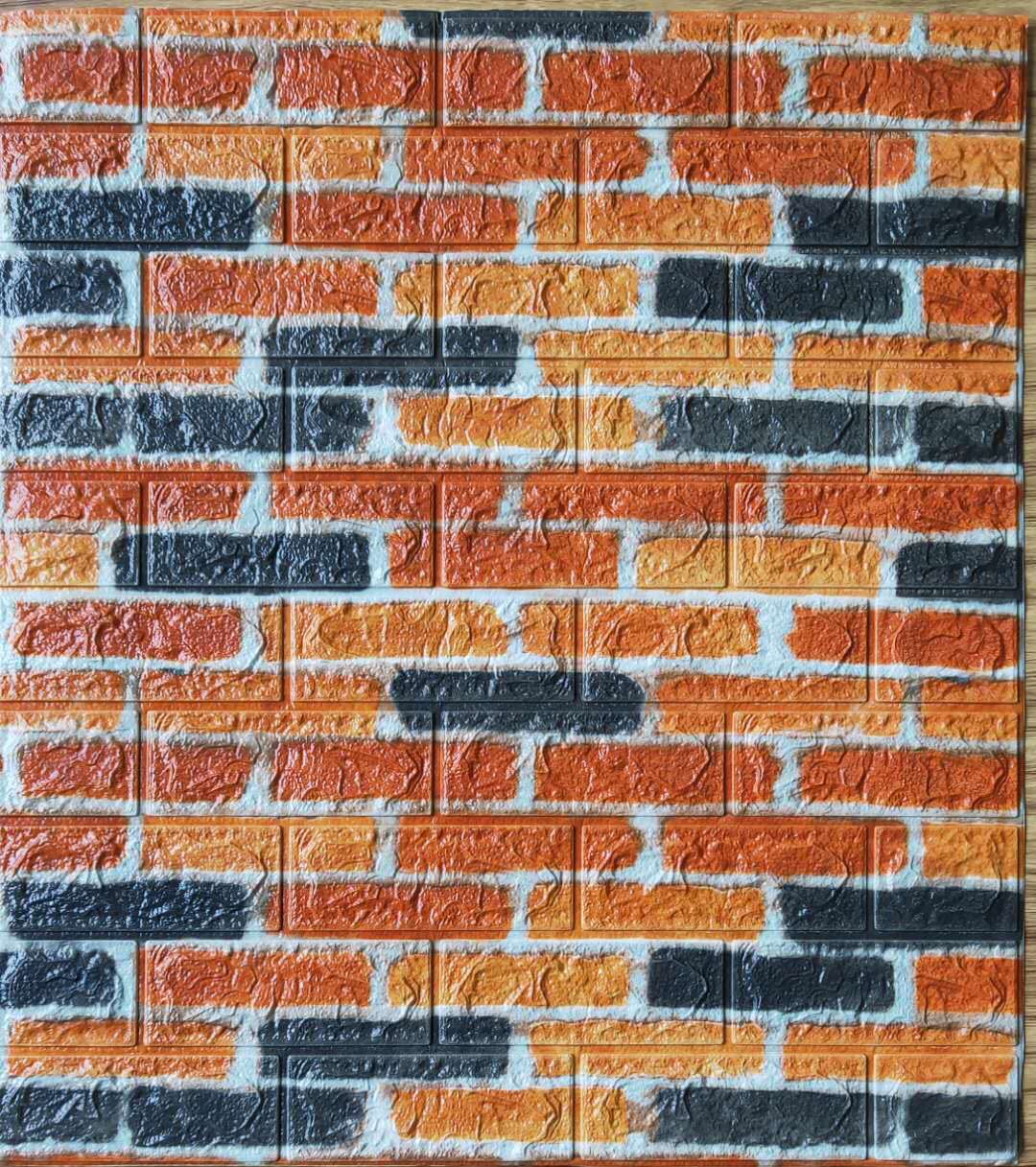 Set 5 bucati tapet autoadeziv 3 d 70x70 cm caramida combinata