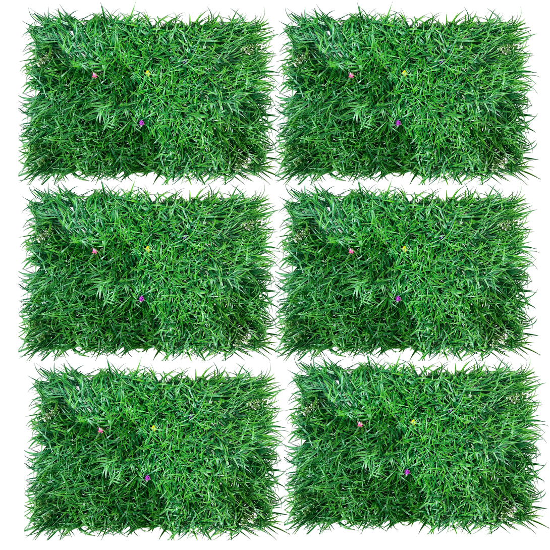 Set 6 panouri gazon cu flori artificiale 40x60 cm