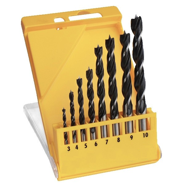 Set 8 burghie spirale lemn dimensiuni 3-10 mm