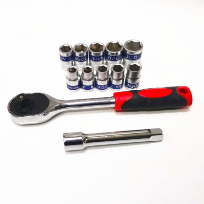 Set chei tubulare 1/2 cu clichet 12 piese