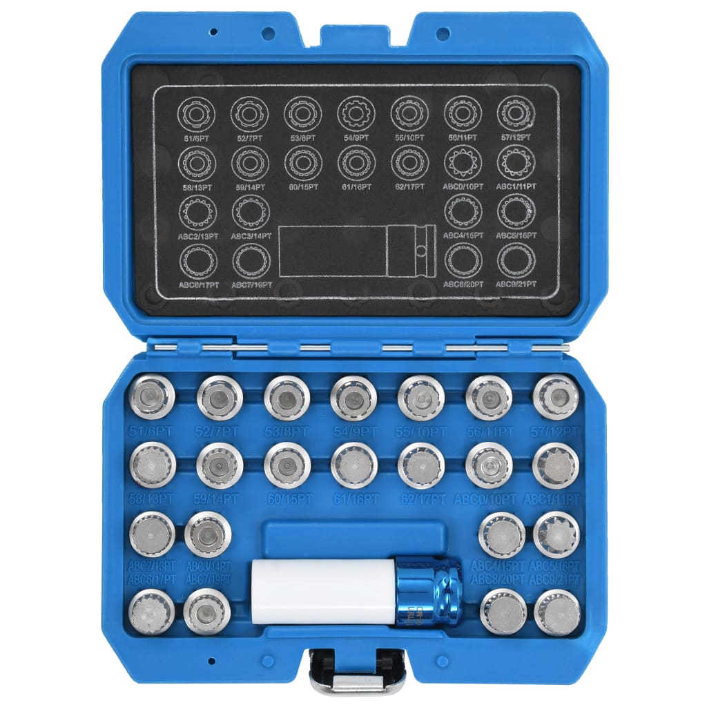Set de chei blocare jante, 23 piese, pentru vag