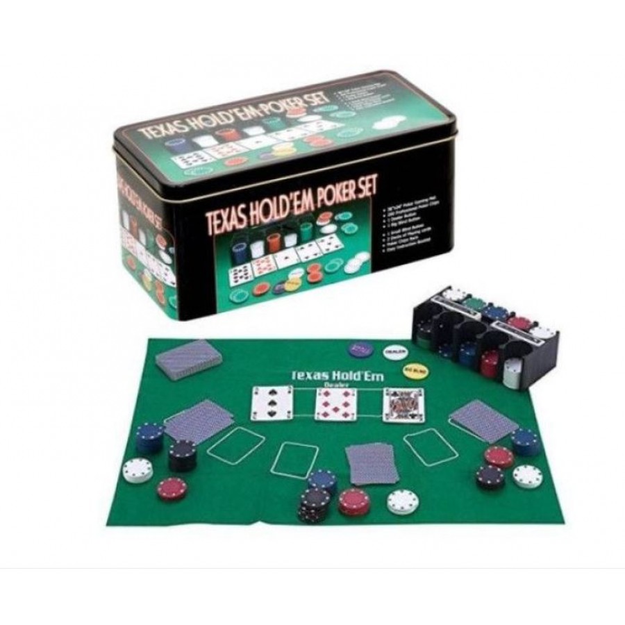 Set poker 200 piese, set profesional complet de chipsuri si carti