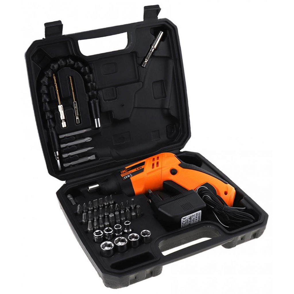 Set surubelnita electrica cu acumulator 47 piese 4.8v 200 rpm dctools