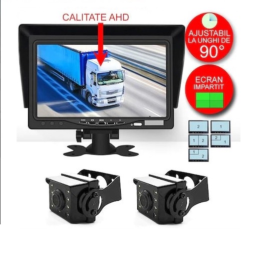 Sistem masarier cu camera ahd si display 7", camioane, autocare, bus-uri