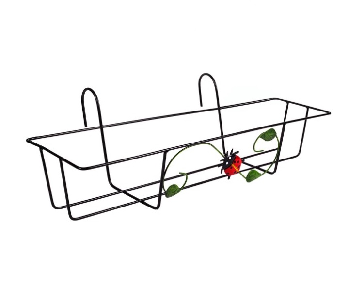 Suport ghiveci suspendabil, model gargarita, metal, 60x26x18 cm, negru