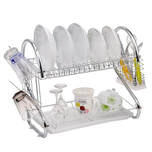 Suport vase de bucatarie 2 niveluri, 6 suporti de pahare