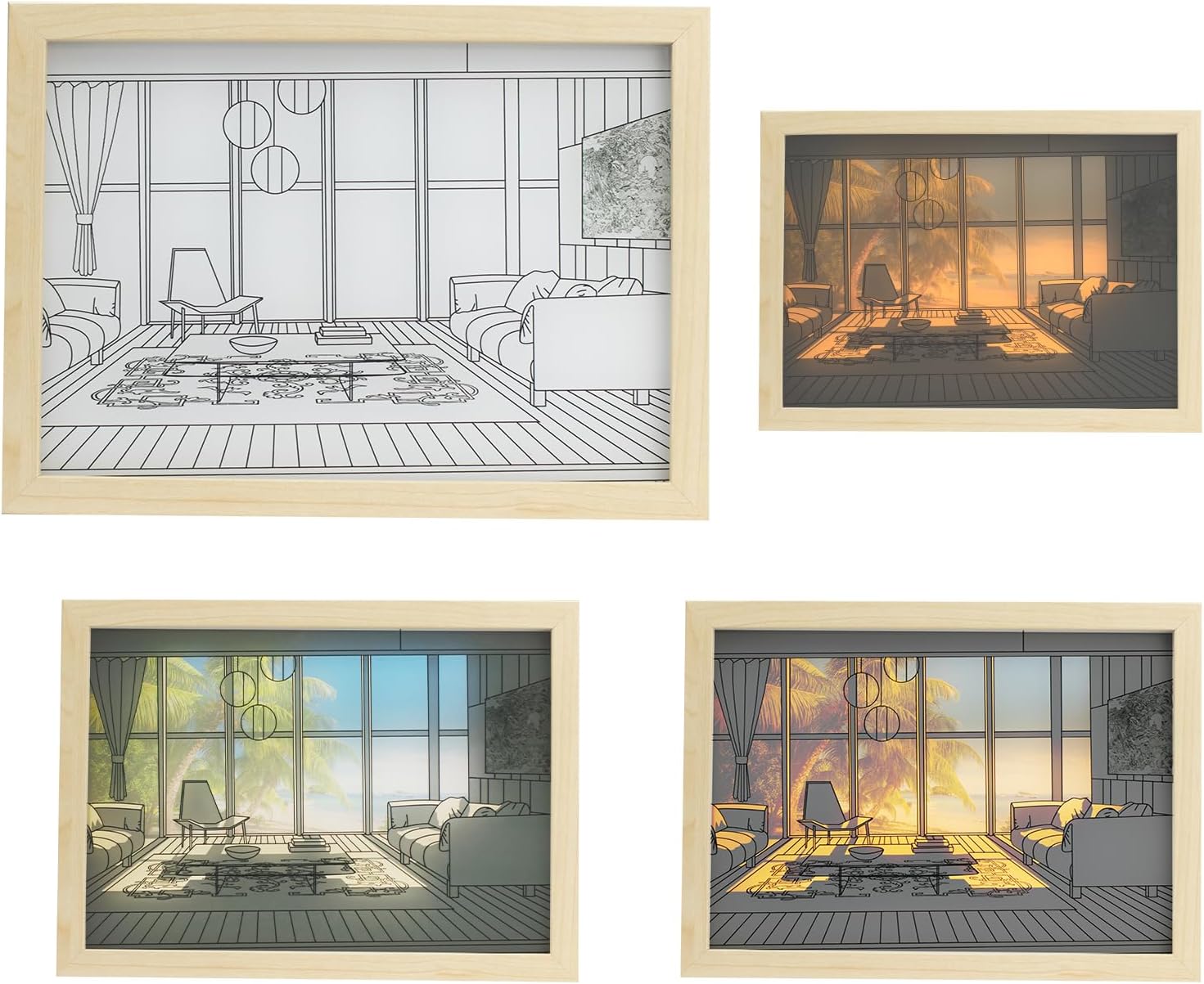 Tablou cu desene tip lampa de veghe 22x32 cm