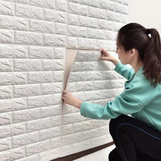 Tapet autoadeziv 3d (design caramida) 70*77cm din spuma siliconata 3d