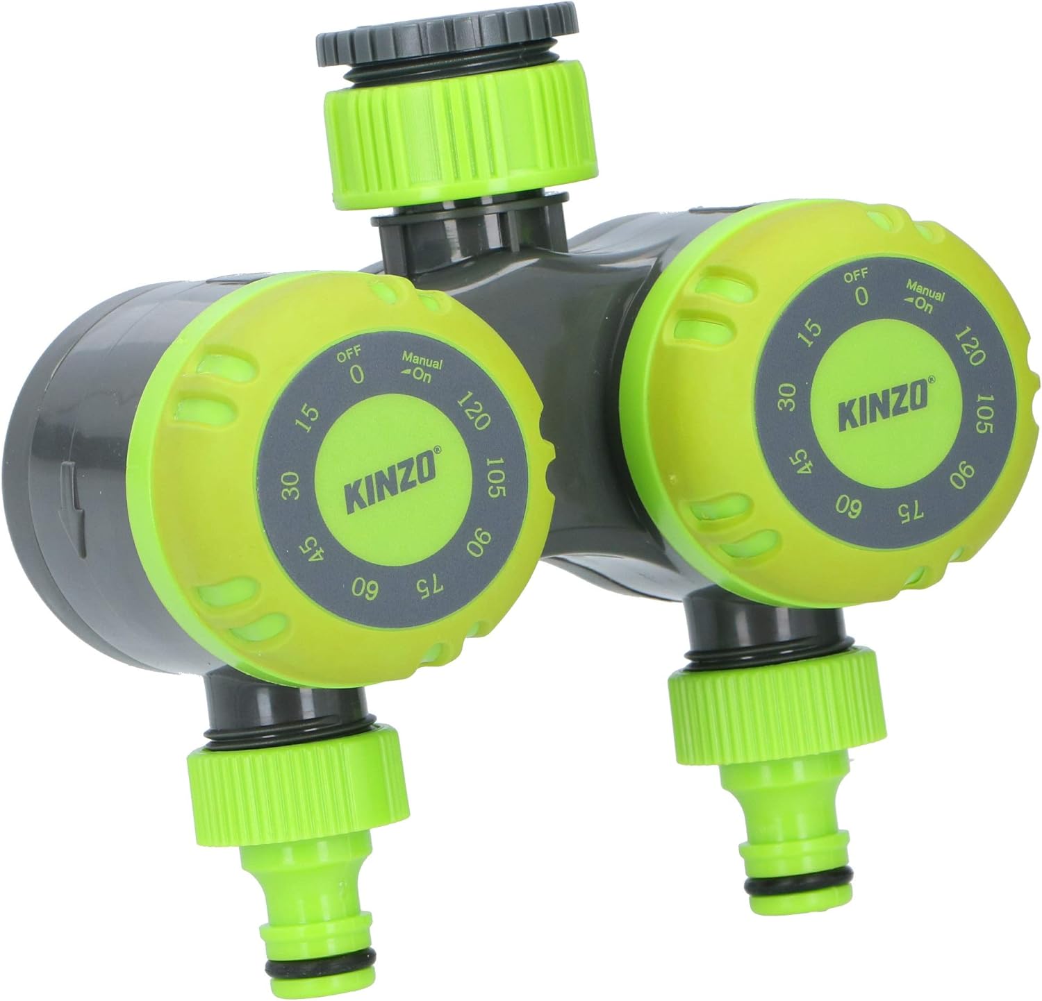 Timer flux apa pentru sistem de irigare dual, kinzo, plastic, programare 0-120 min, verde