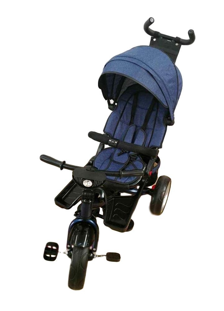 Tricicleta cu pozitie de somn, scaun reversibil, 8-36 luni,culoare albastru